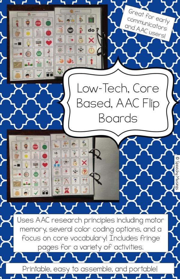 Low-Tech, Core Vocabulary Based, AAC Flip Boards.