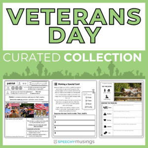 Veterans Day | Themed Language Bundles | Speech Therapy Activities