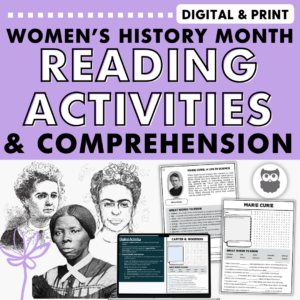Women's History Month Passage Activities | Reading Comprehension | Speech Language Therapy