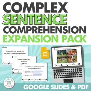 Complex Sentence Comprehension Expansion Pack | Worksheets + Google Slides