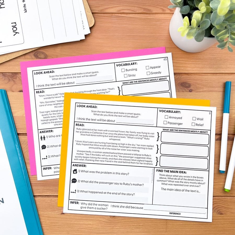 Real printed Speechy Musings resource pages