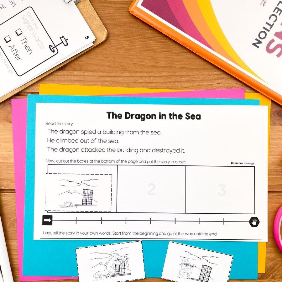 Real printed Speechy Musings resource pages