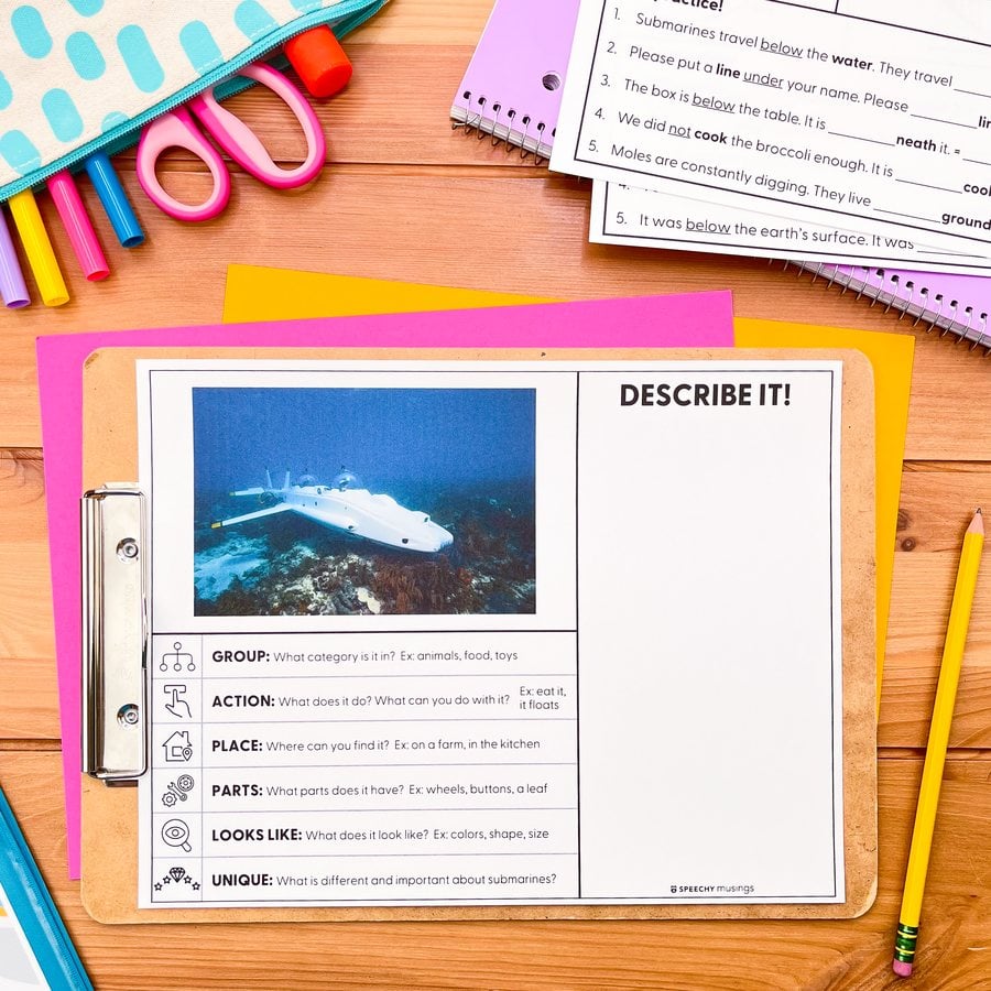 Real printed Speechy Musings resource pages