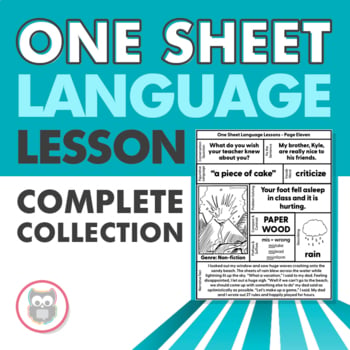 One Sheet Language Lesson Bundle